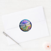 Sticker Rond Libellule vitrail (Enveloppe)