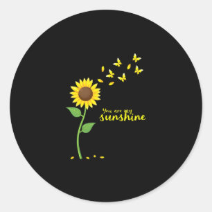 Sticker Rond Libellules et Tournesol You Are My Sunshine (1)