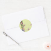 Sticker Rond libellules illustrées dans le jardin (Enveloppe)