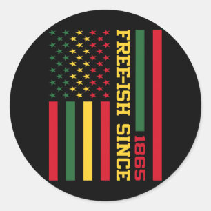 Sticker Rond Libéral depuis 1865 Drapeau de l'histoire noire du