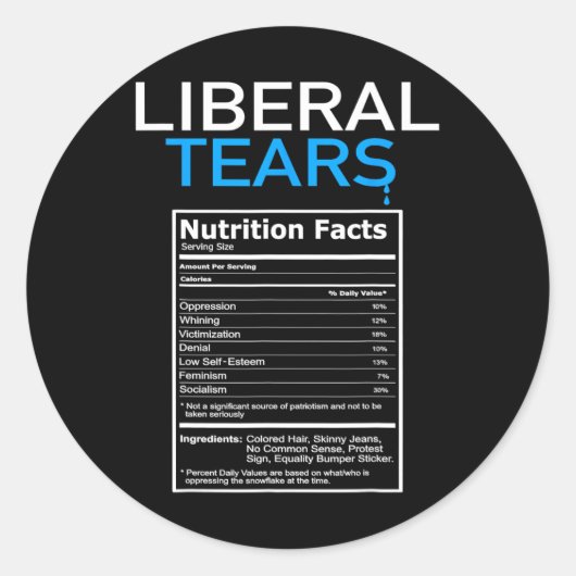 Sticker Rond Libéral Larmes Anti Libéral Pro Trump Gi Républica (Devant)