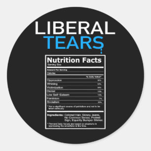 Sticker Rond Libéral Larmes Anti Libéral Pro Trump Gi Républica