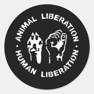Sticker Rond Libération animale d'humain de libération