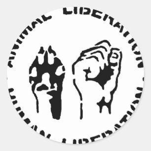 Sticker Rond Libération animale - Libération humaine