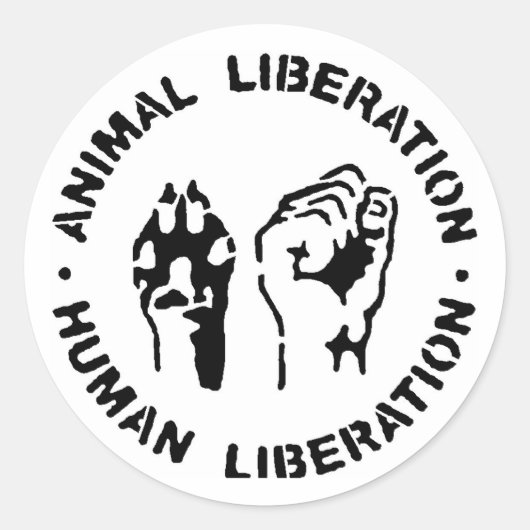 Sticker Rond Libération animale - Libération humaine (Devant)
