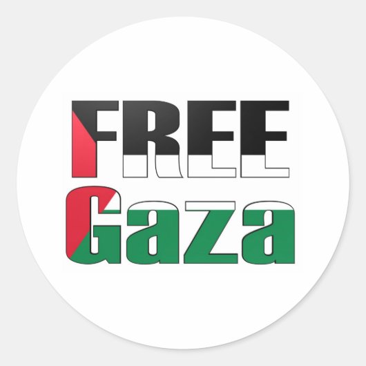 Sticker Rond Libérer Gaza (Devant)
