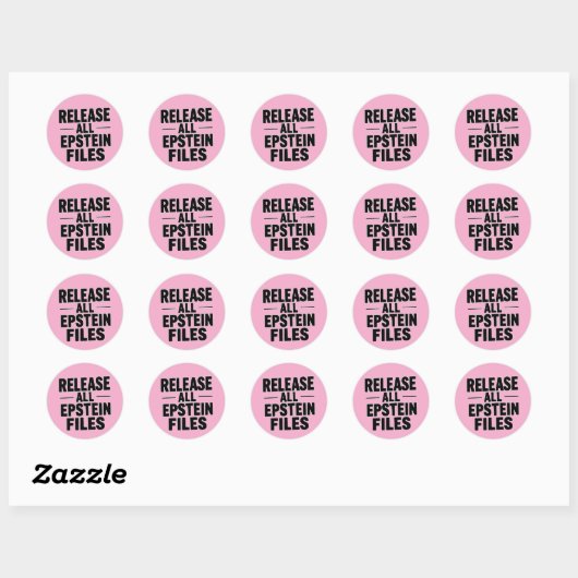 Sticker Rond Libérer tous les fichiers Epstein (Feuille)