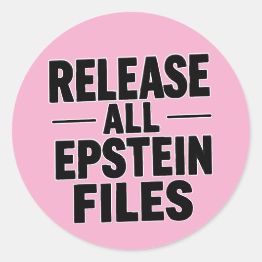 Sticker Rond Libérer tous les fichiers Epstein (Devant)