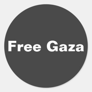 Sticker Rond Libérez Gaza Texte Simple Soutenir Gaza