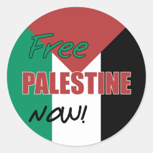 Sticker Rond Libérez la Palestine maintenant : un drapeau pales