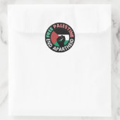 Sticker Rond Libérez la Palestine mettre fin à l'apartheid Drap (Sac)