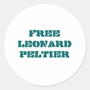 Sticker Rond Libérez l'autocollant Leonard Peltier