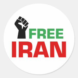 Sticker Rond Libérez l'Iran Anti-guerre en Iran