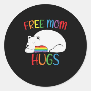Sticker Rond Libérez Maman Hugs LGBT Bear Hugs