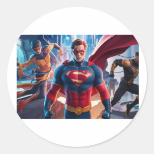 Sticker Rond Libérez Votre Superhéros Intérieur ! 💥 #SuperHero