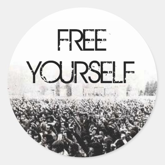 Sticker Rond Libérez-vous (Devant)