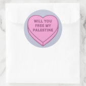 Sticker Rond Libérez-vous ma Palestine ? Cute Candy Coeur doux (Sac)