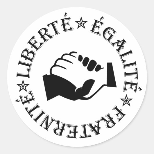 Sticker Rond Liberté, égalité, fraternité (Devant)