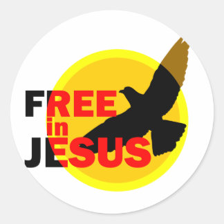 Sticker Rond Liberté en Jésus