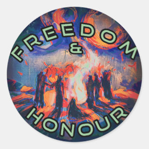 Sticker Rond Liberté et honneur