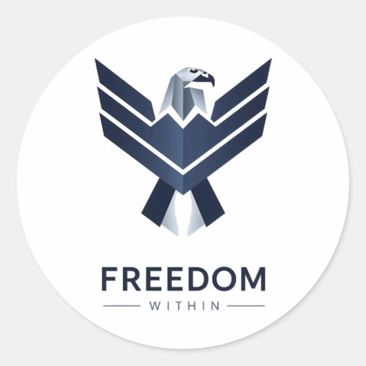 Sticker Rond "Liberté Intérieure" Aigle Géométrique Moderne (Devant)