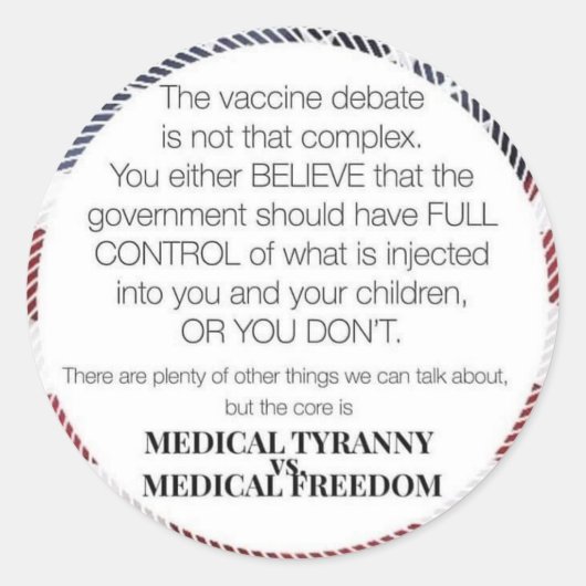 Sticker Rond Liberté Médicale (Devant)