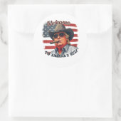 Sticker Rond Liberté pour Trump américain du Golfe (Sac)