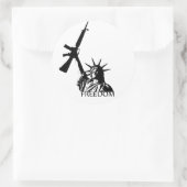 Sticker Rond Liberté - Vous avez des armes ? (Grand) (Sac)