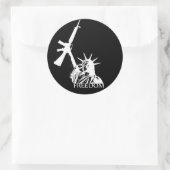 Sticker Rond Liberté - Vous avez des armes ? (Grand foncé) (Sac)