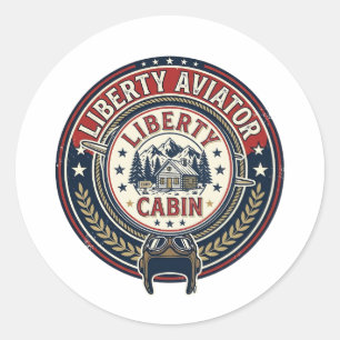 Sticker Rond Liberty Aviator Patriotique Aviation Patriotique V