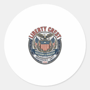 Sticker Rond Liberty Crest Patriotique Patriotique Héraldique B