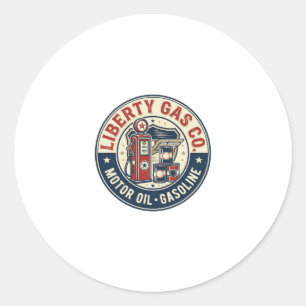 Sticker Rond Liberty Gas Co Patriotique Station-service Patriot