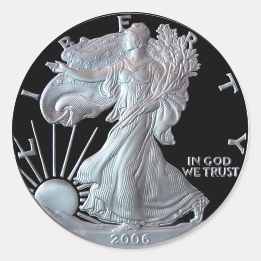 Sticker Rond Liberty Silver Dollar Head 2006 (Devant)