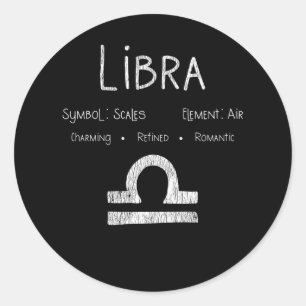 Sticker Rond Libra Horoscope Astrologie Étoile signe cadeau d'