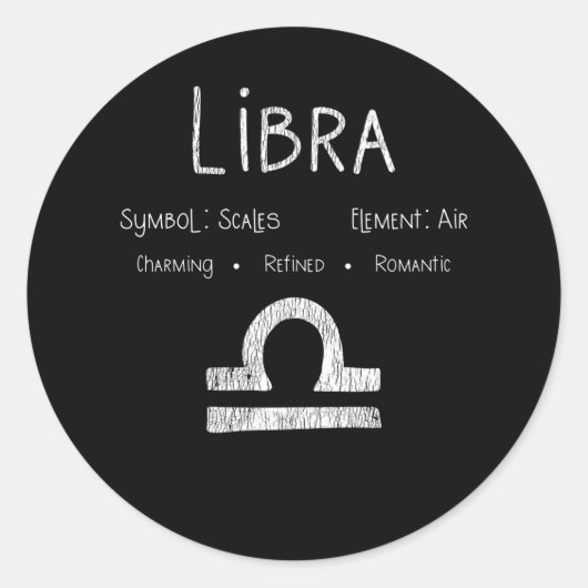 Sticker Rond Libra Horoscope Astrologie Étoile signe cadeau d'a (Devant)