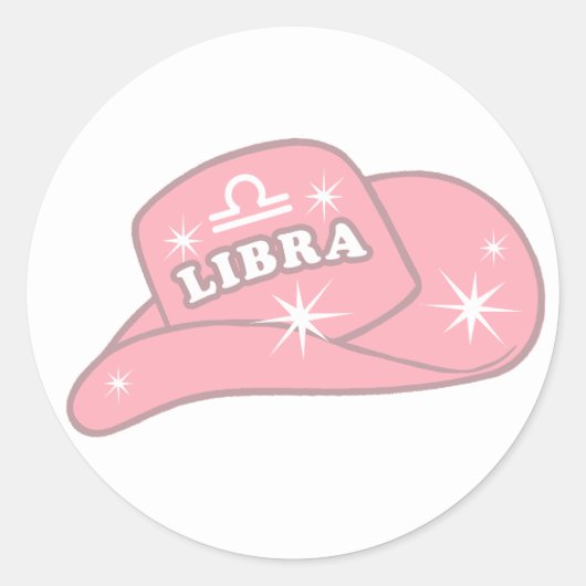 Sticker Rond Libra moderne Zodiac rose Casquette (Devant)
