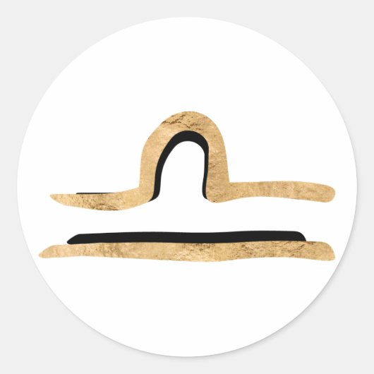 Sticker Rond Libra noir texture or symbole astrologie zodiaque (Devant)