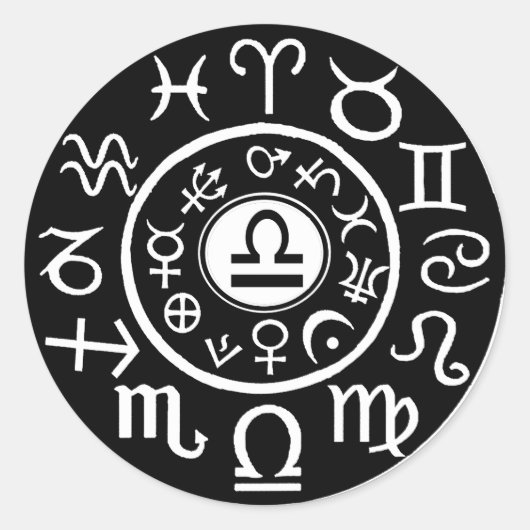 Sticker Rond Libra Zodiac (Devant)