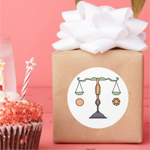 Sticker Rond Libra Zodiac