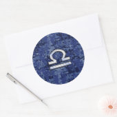 Sticker Rond Libra Zodiac Connexion Camouflage numérique bleu (Enveloppe)