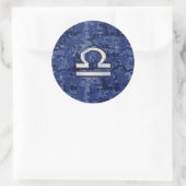 Sticker Rond Libra Zodiac Connexion Camouflage numérique bleu (Sac)