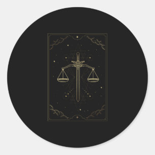 STICKER ROND LIBRA ZODIAC GÉOMÉTRIE SACRÉE