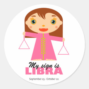 Sticker Rond Libra Zodiac pour enfants