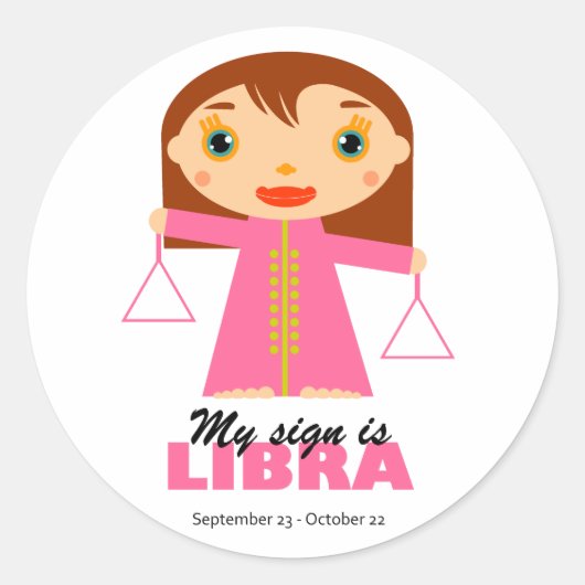 Sticker Rond Libra Zodiac pour enfants (Devant)