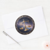 Sticker Rond Libra Zodiac Scales (Enveloppe)