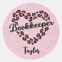 Libraire Leopard Coeur Cadre rose