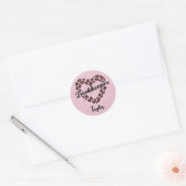 Sticker Rond Libraire Leopard Coeur Cadre rose (Enveloppe)