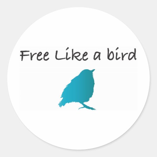 Sticker Rond Libre comme un oiseau (Devant)