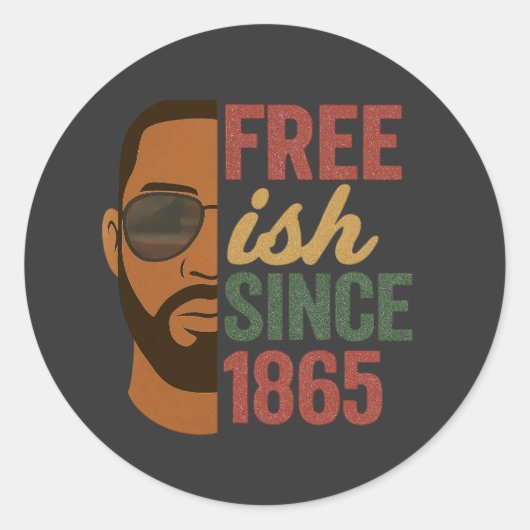 Sticker Rond Libre depuis 1865 Junetdix Black History (Devant)