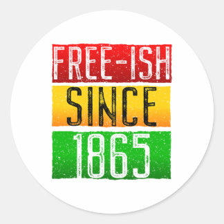 Sticker Rond Libre depuis 1865 Junetdix Mois de l'histoire des